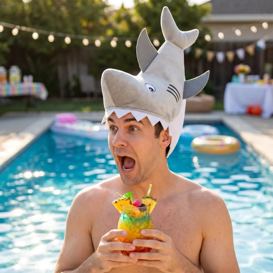 Funny Shark Head Cover Hat | Unisex Halloween Party Costume Novelty Costume Hat Peaceful Pleasures Health and Wellness