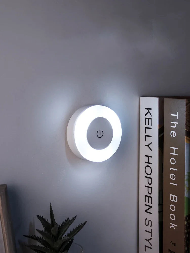 USB Rechargeable Magnetic LED Night Light – Auto Sensor
