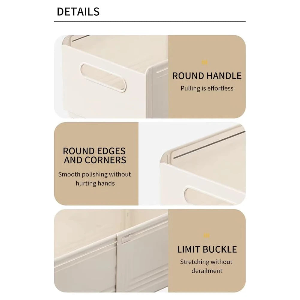2-Pack Expandable Stackable Drawer Organizer Bins with Handles