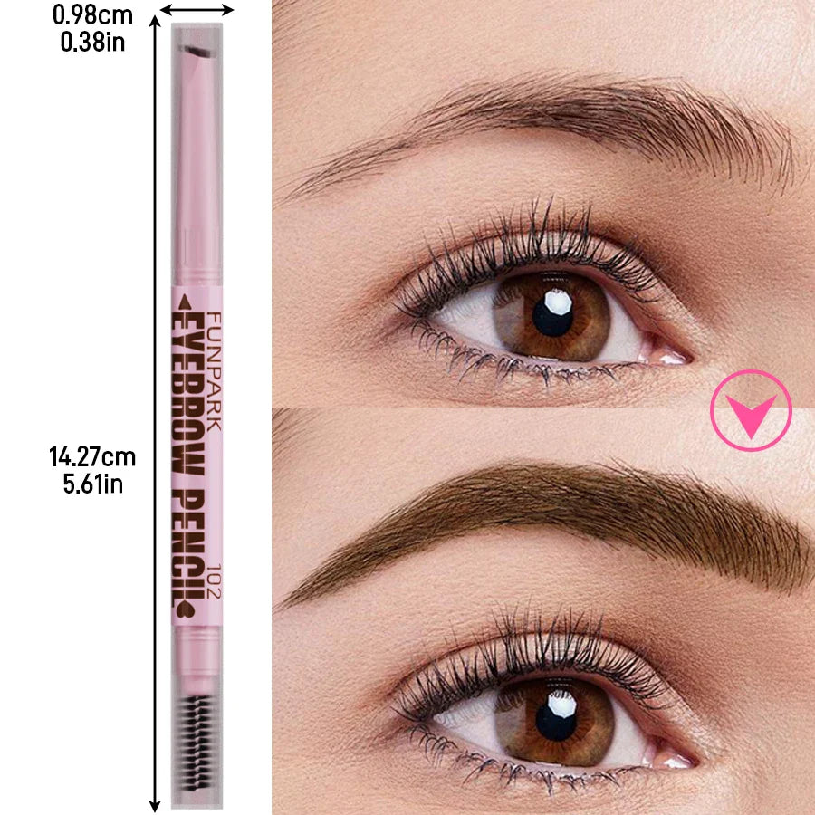 FUNPARK 2-in-1 Waterproof Eyebrow Pencil & Brush – 5 Colors