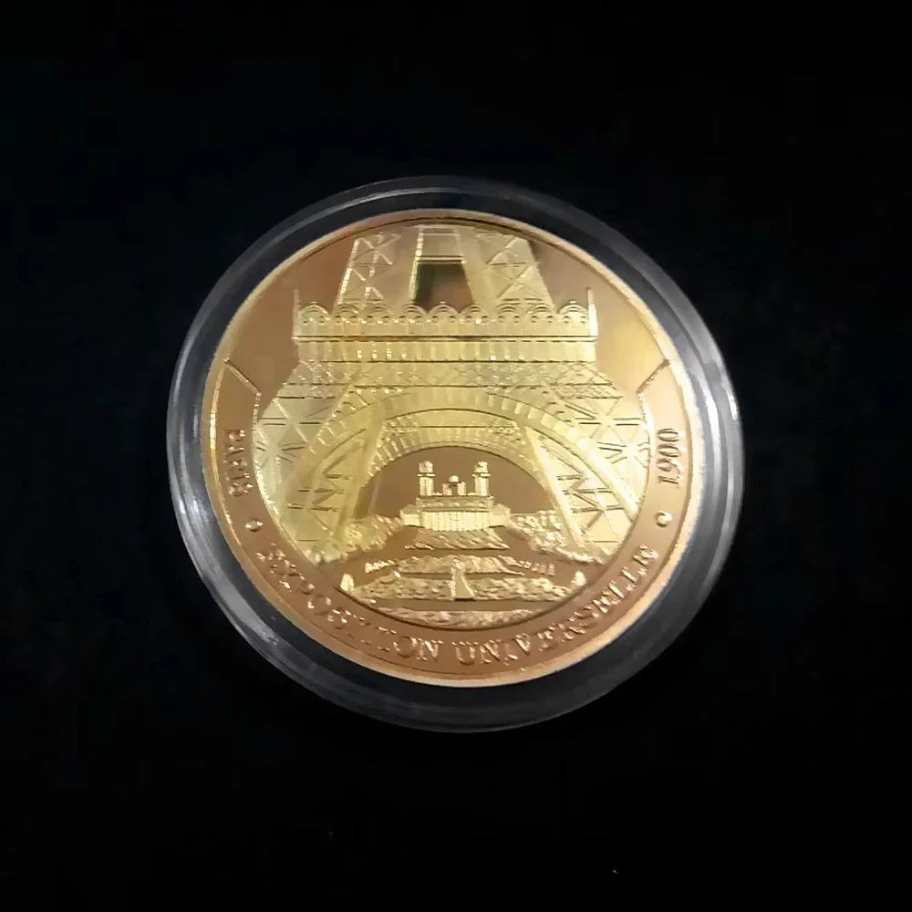 Paris Eiffel Tower Coin Collection Travel Collection Commemorative Coins Commemorative Coins Non-currency Peaceful Pleasures Health and Wellness