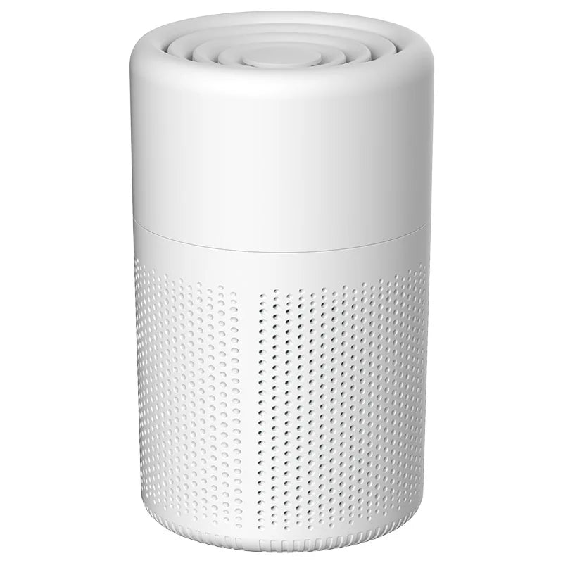 HEPA Mini Desktop Air Purifier Negative Ion Intelligent Odor Removal Low Noise for Bedroom Car Travel Peaceful Pleasures Health and Wellness White