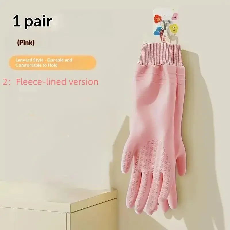 Waterproof Fleece Dishwashing Gloves – Warm, Tear-Resistant Cleaning Gloves Peaceful Pleasures Health and Wellness 2 Pink