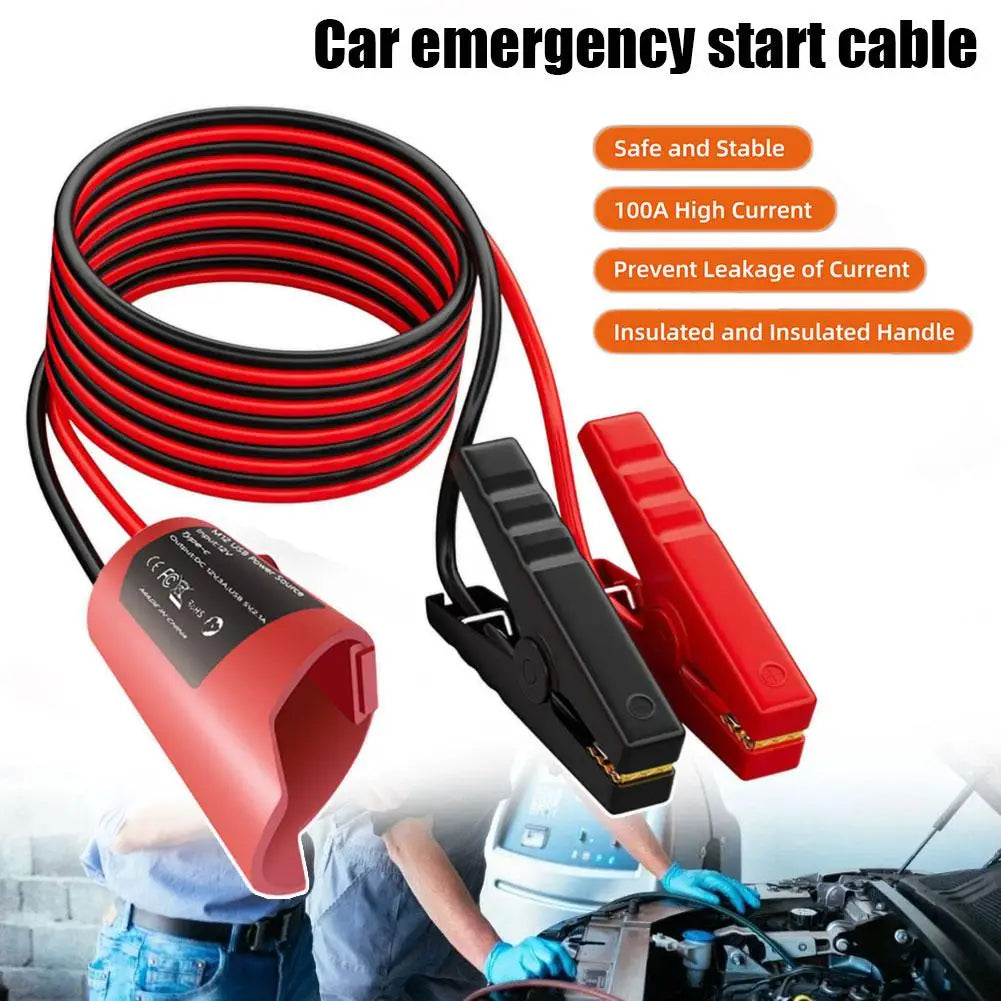 Milwaukee M12 Jump Start Cable 12AWG 1.8m with Alligator Clips
