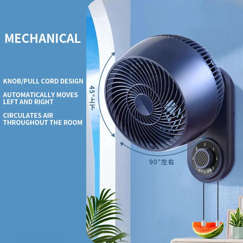 Wall-Mounted Air Circulation Fan | Remote & Voice Control