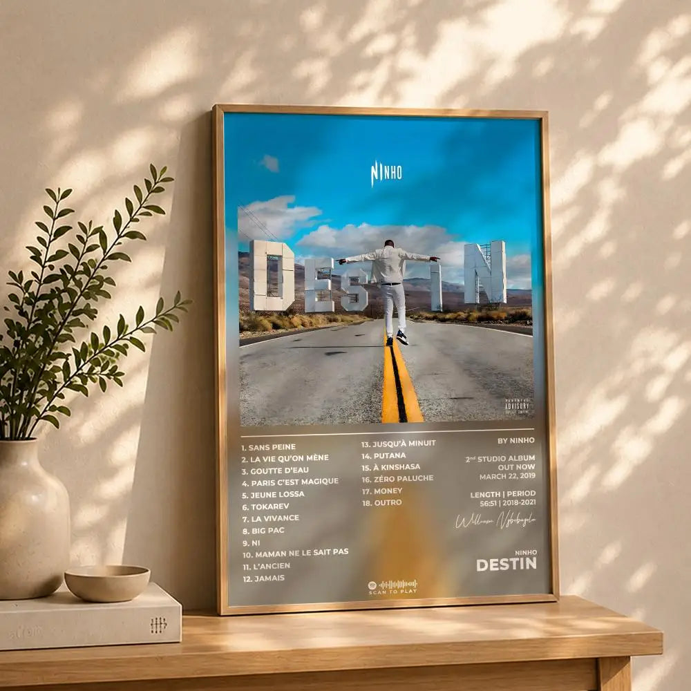 Rapper N-NinhoS HD Self-Adhesive Waterproof Wall Art Poster Wall Art Poster Peaceful Pleasures Health and Wellness White13 40X50cmNoframe