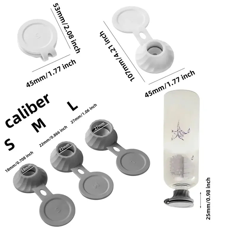 Inverted Bottle Cap Adapter Set – 3 Sizes | Shampoo & Lotion