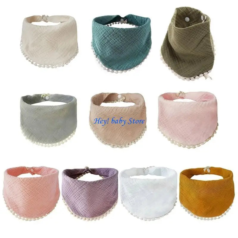 Cotton Gauze Baby Burp Cloth – Adjustable Triangle Bib Newborn