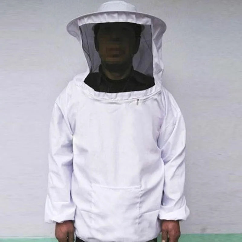 Protective Beekeeping Jacket Veil Smock Equipment Hat Sleeve