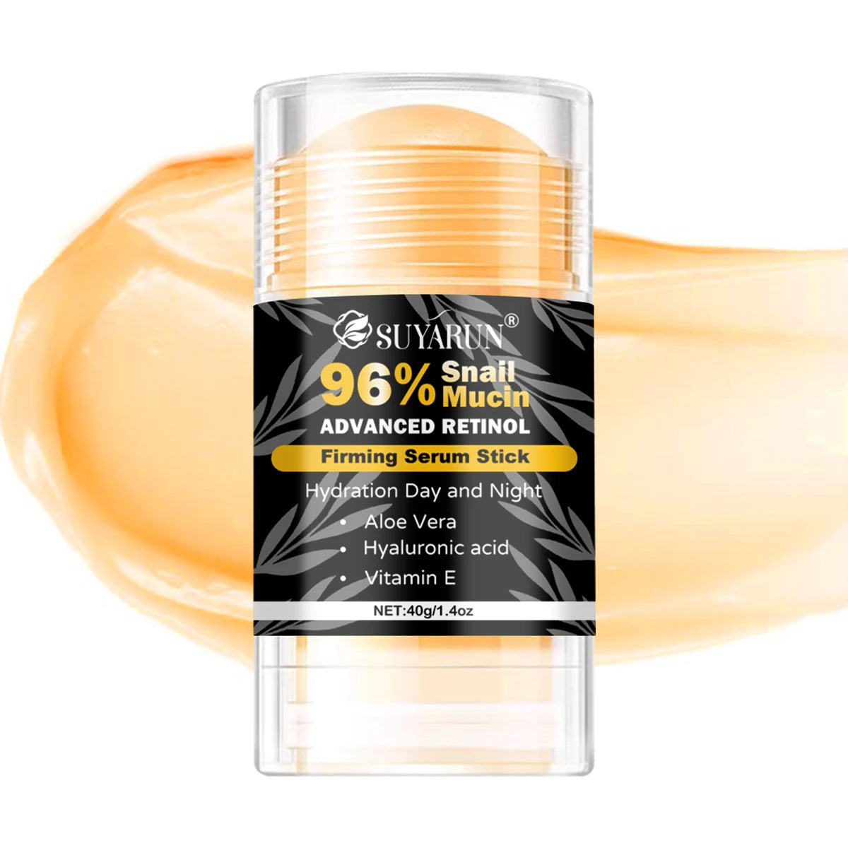 SUYARUN 96% Snail Mucin & Retinol Anti-Aging Cream Stick - Firming Neck, Face & Feet Care, Intensive Hydration. Peaceful Pleasures Health and Wellness 40g