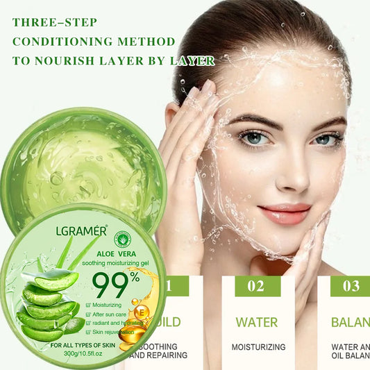 LGRAMER 99% Aloe Vera Gel Sleep Mask – Deep Hydration, 300g Aloe Vera Sleep Mask Peaceful Pleasures Health and Wellness