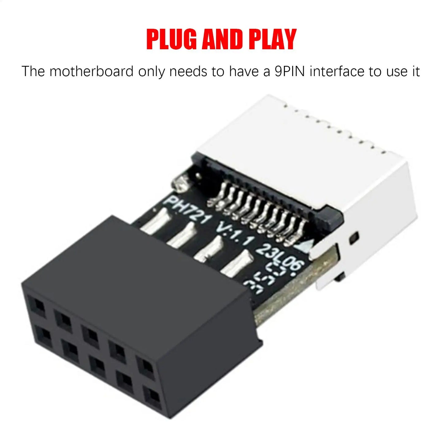 USB 2.0 9-Pin to Type-E Female Adapter | Motherboard USB-C