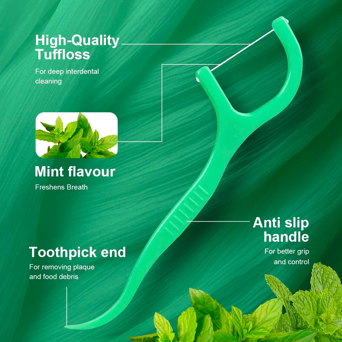 450-Pack Mint Dental Floss Picks – Portable Ultra-Fine Flossers