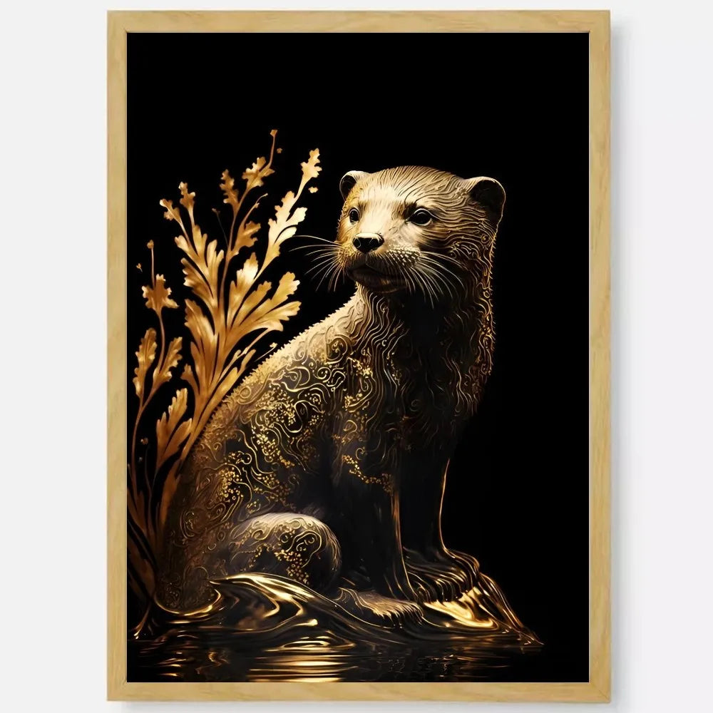 Black Gold Eagle Lion Wall Poster – HD Waterproof PVC Art Decor Wall Art Poster Peaceful Pleasures Health and Wellness z6 21X30cmNoframe