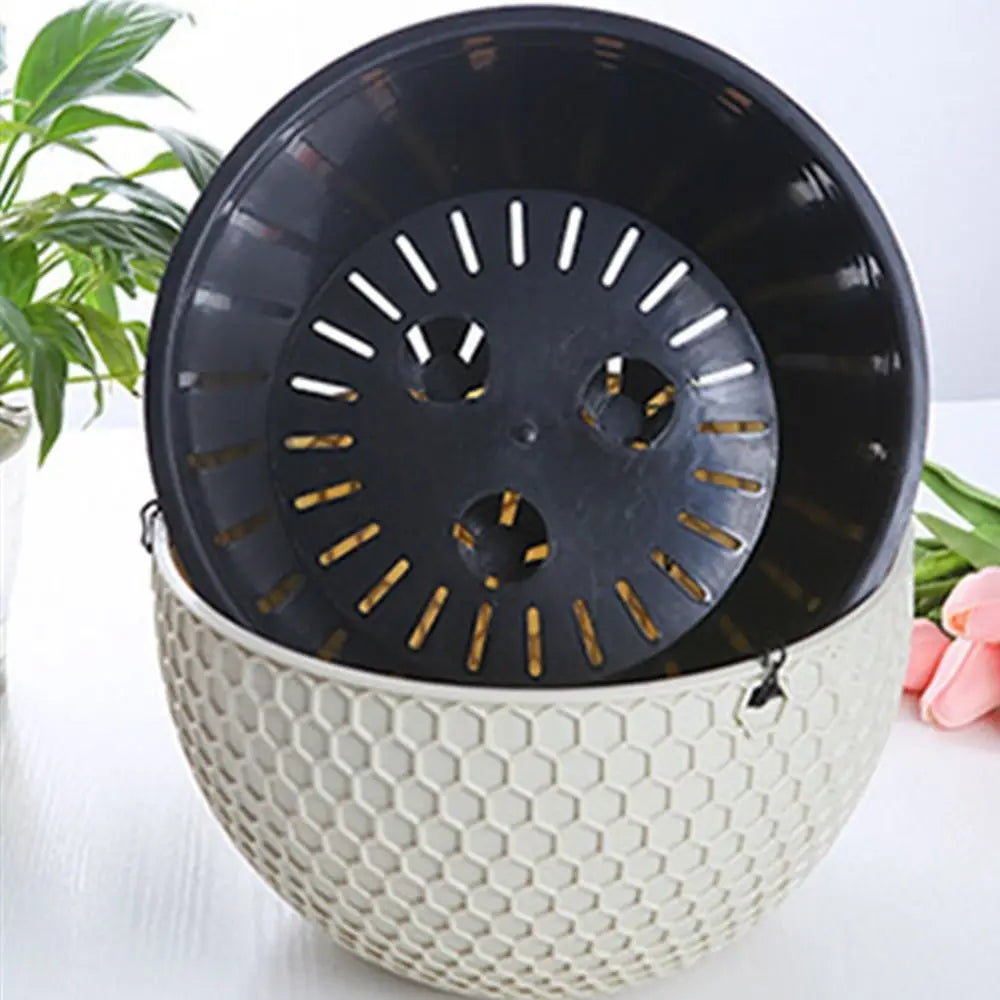 Honeycomb Hanging Flower Pot | Self-Watering with Drainer & Chain