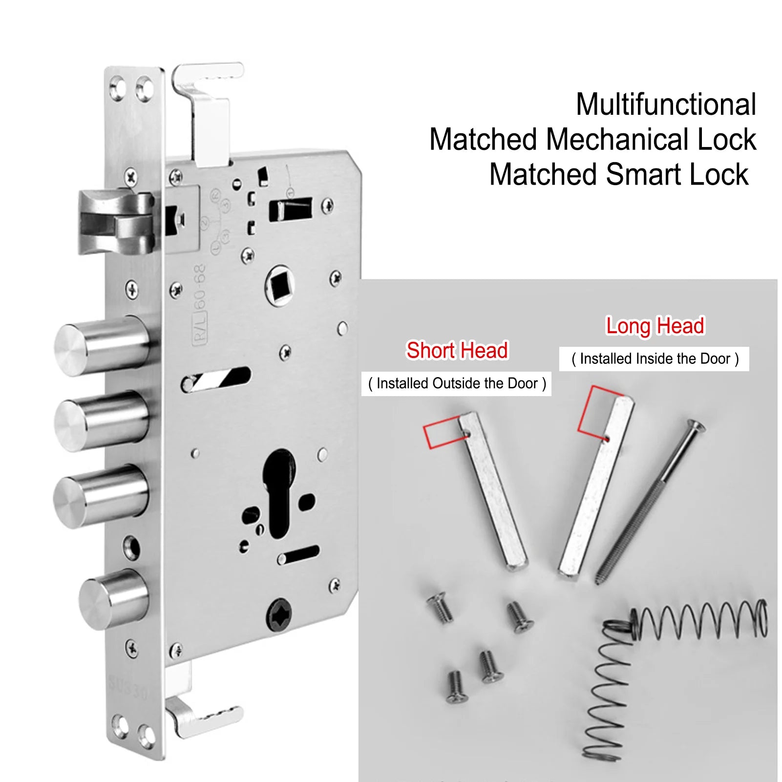 Door Locking Cylinder Multifunctional Mechanical and Fingerprint Door Mortise Deadlock Door Locking Cylinder Insert Lock Body Peaceful Pleasures Health and Wellness