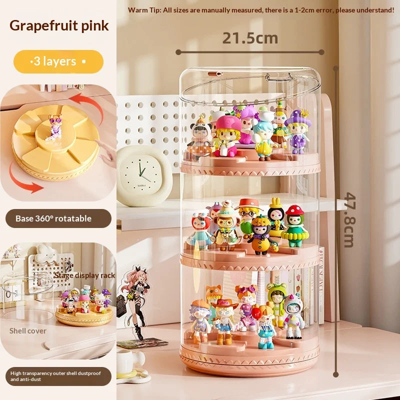 Rotating Multi-Tier Acrylic Display Stand for Collectibles
