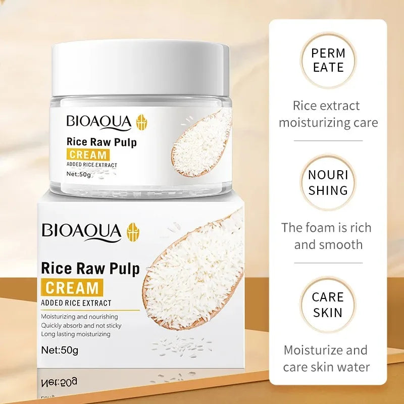 BIOAQUA White Rice Brightening Face Cream Moisturizing Essence Firming Eye Cream Skin Care Peaceful Pleasures Health and Wellness
