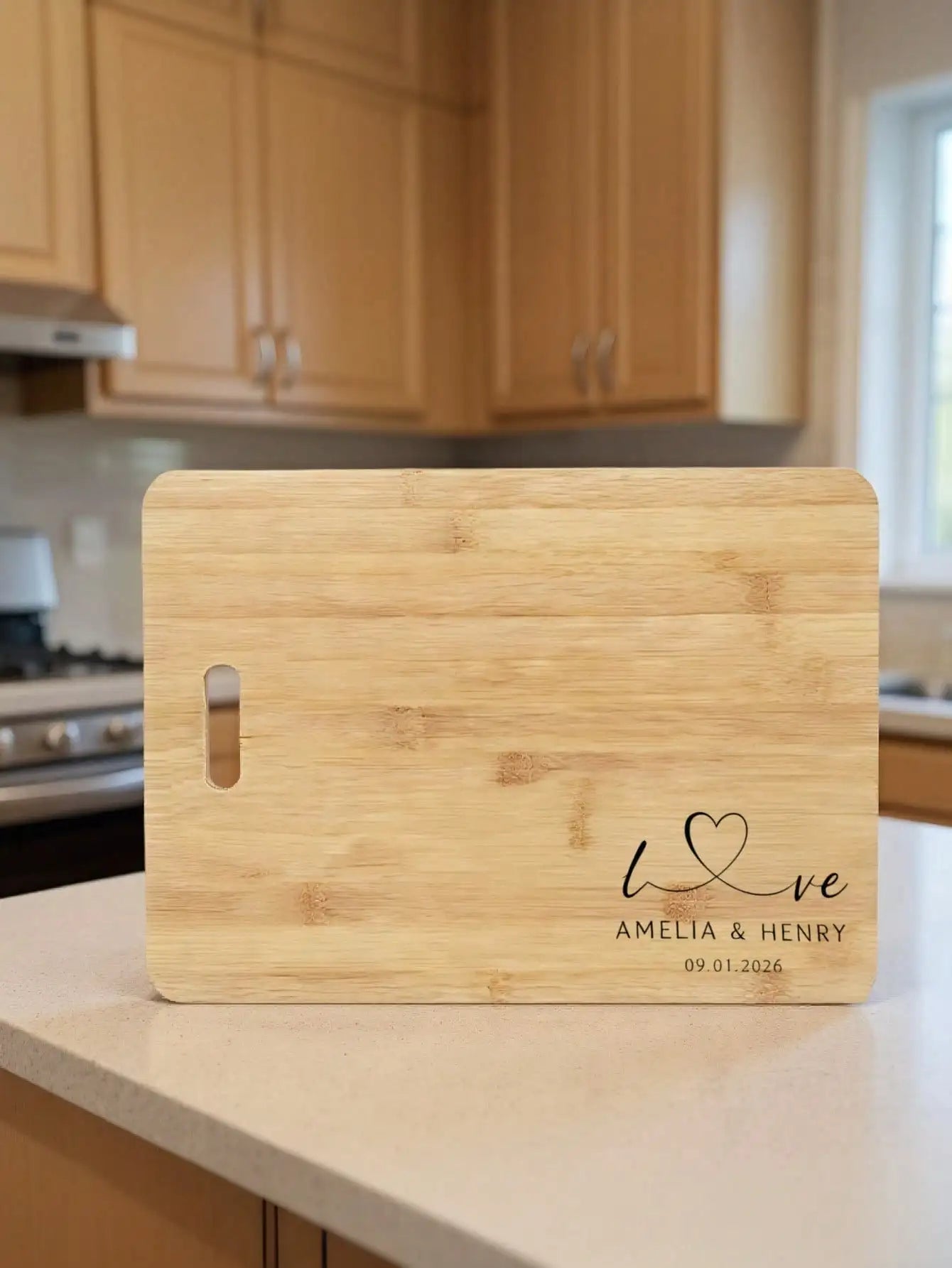 Custom Cutting Board Personalized Name Date Reversible Cheese Platter Tray Kitchen Decor Gift For Couples Wedding Anniversary Peaceful Pleasures Health and Wellness
