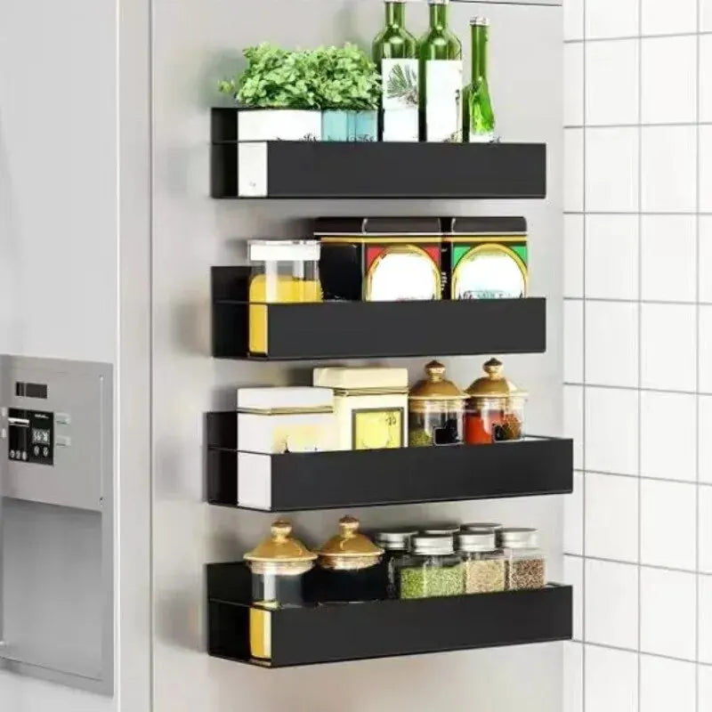 2pcs Magnetic Storage Shelf Household Kitchen Refrigerator Washing Machine Side Hanging Storage Rack, Multifunctional Storage Peaceful Pleasures Health and Wellness