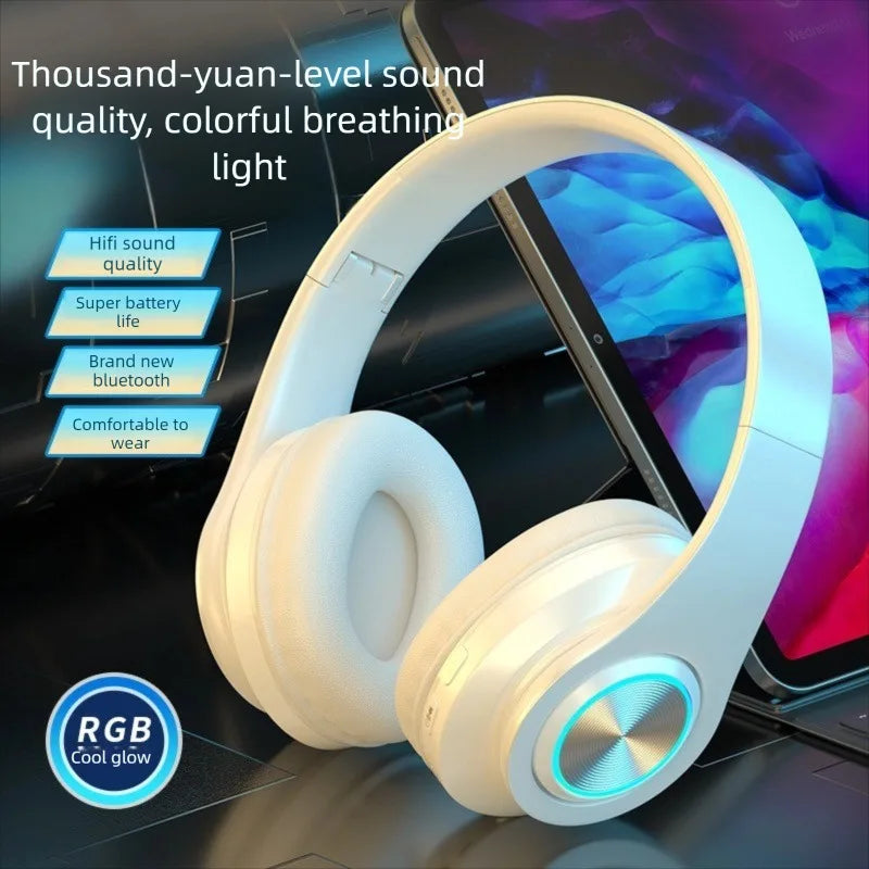Wireless Bluetooth 5.0 Headphone With Microphone On-Ear Headset Stereo Sound Earphones Sports Gaming Foldable Headphones Game Peaceful Pleasures Health and Wellness