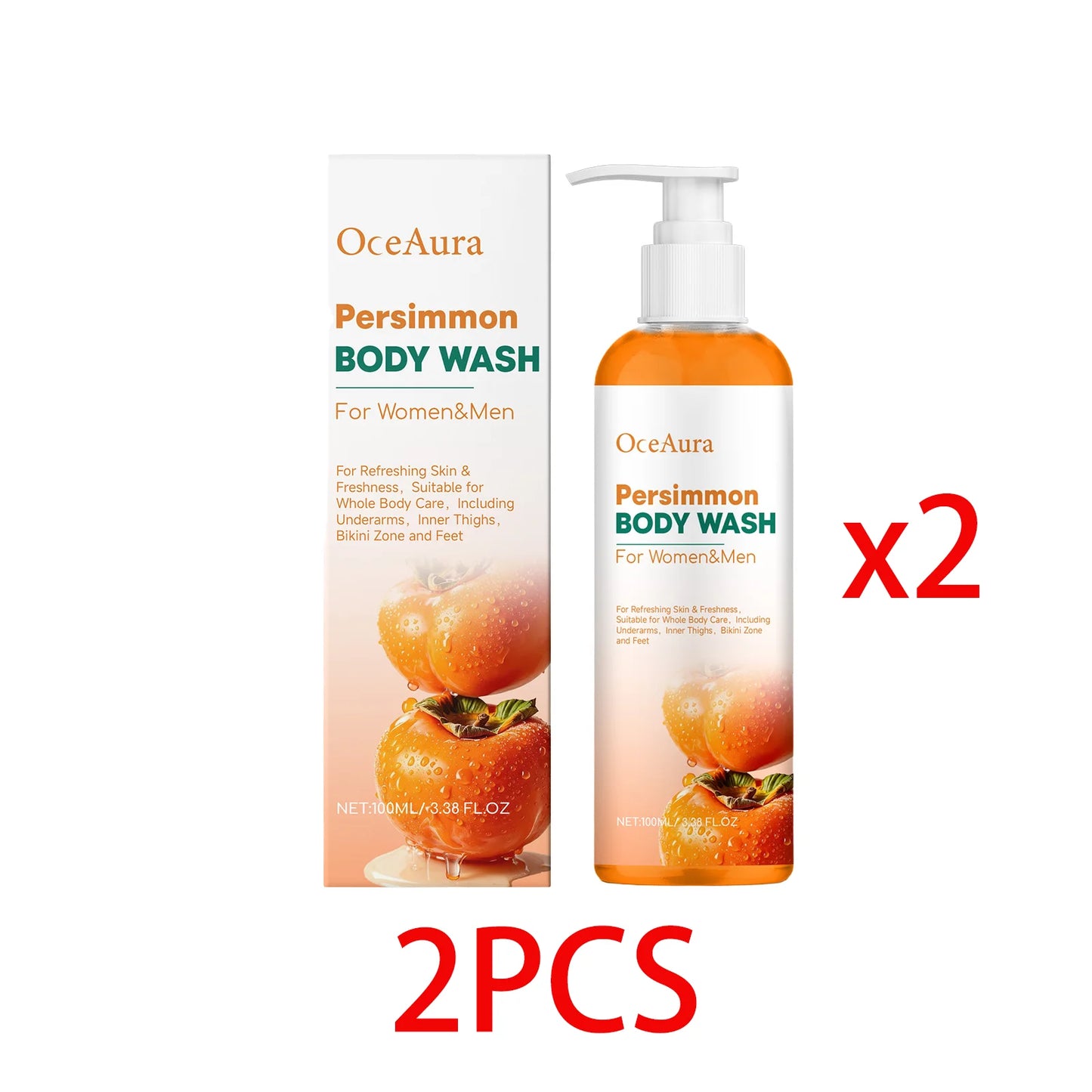 OceAura Persimmon Body Wash | Moisturizing Shower Gel 100ml