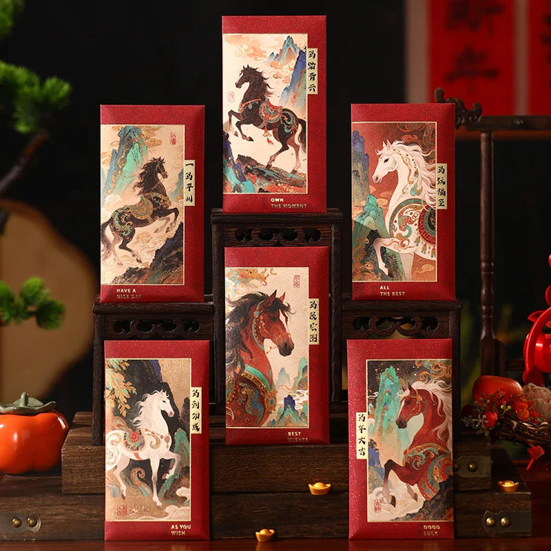 2026 Year of the Horse Chinese New Year Red Envelopes – 6 Pack