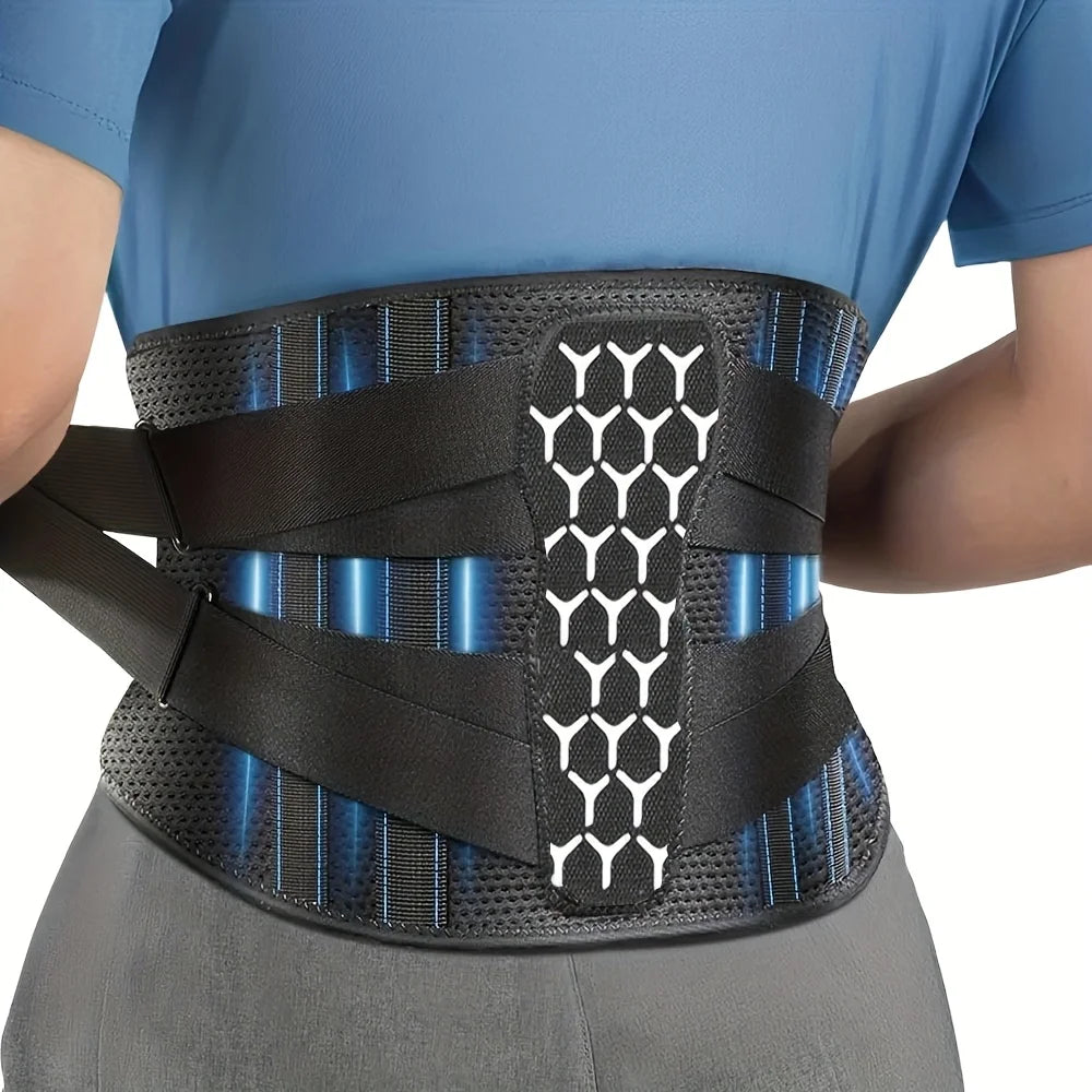Back Brace for Lower Back Pain Relief, Breathable Waist Brace Adjustable Lumbar Support for Herniated Disc, Sciatica, Scoliosis Peaceful Pleasures Health and Wellness black white S-90x24CM