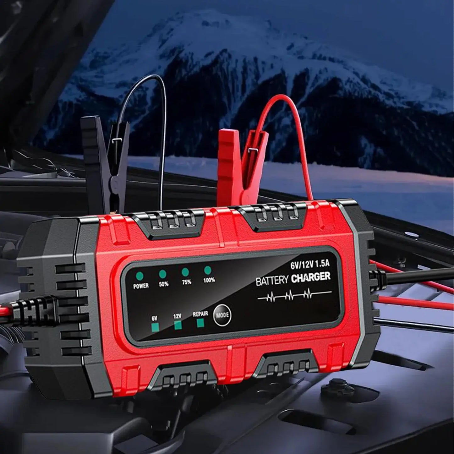 Smart 1.5A 6V/12V Battery Trickle Charger & Maintainer