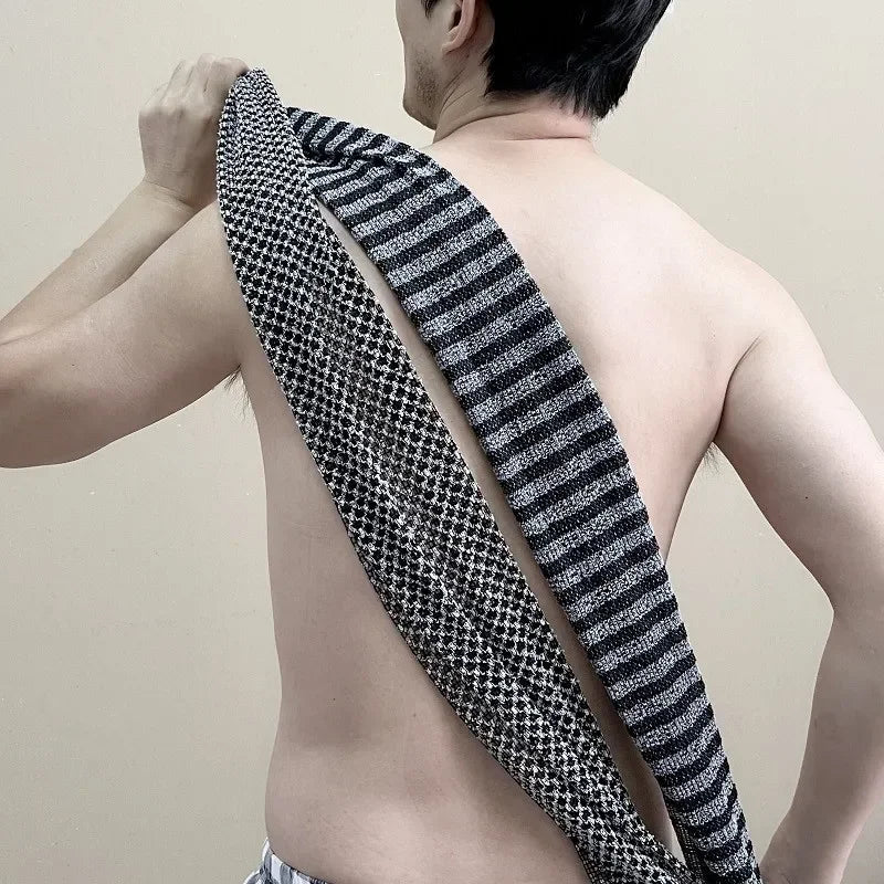 Ultra-Long Exfoliating Back Scrubber | Silver-Ion Bath Towel