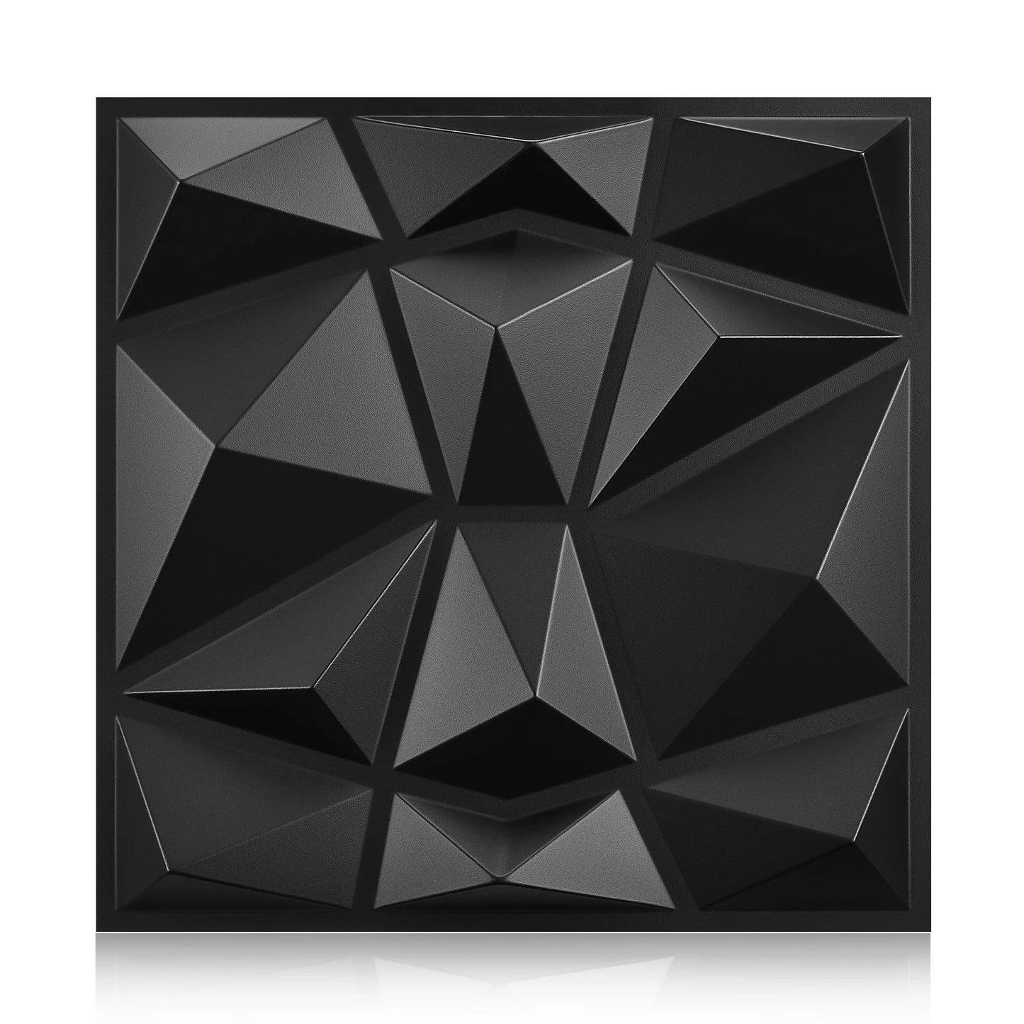 20/30PCS 3D diamond patterned PVC wall panel, suitable for indoor wall decoration, 11.8 x 11.8 inches (including tape) Peaceful Pleasures Health and Wellness black 20pcs
