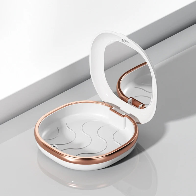 Magnetic Dental Retainer Case with Mirror | Travel Aligner Box