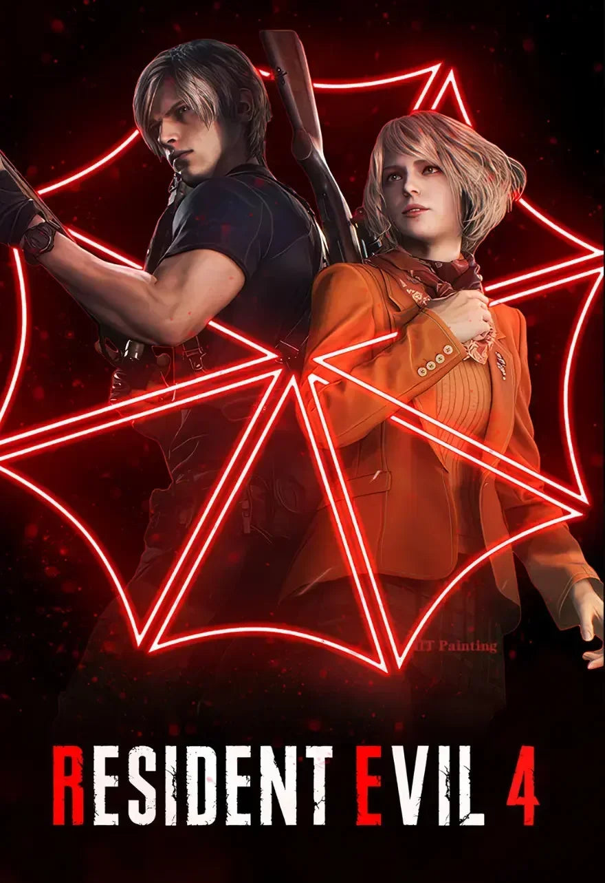 Classic Hot Video Game Resident-Evil 2 3 4 All Characters Vintage Poster Canvas Painting Wall Art Pictures Home Gamer Room De Peaceful Pleasures Health and Wellness