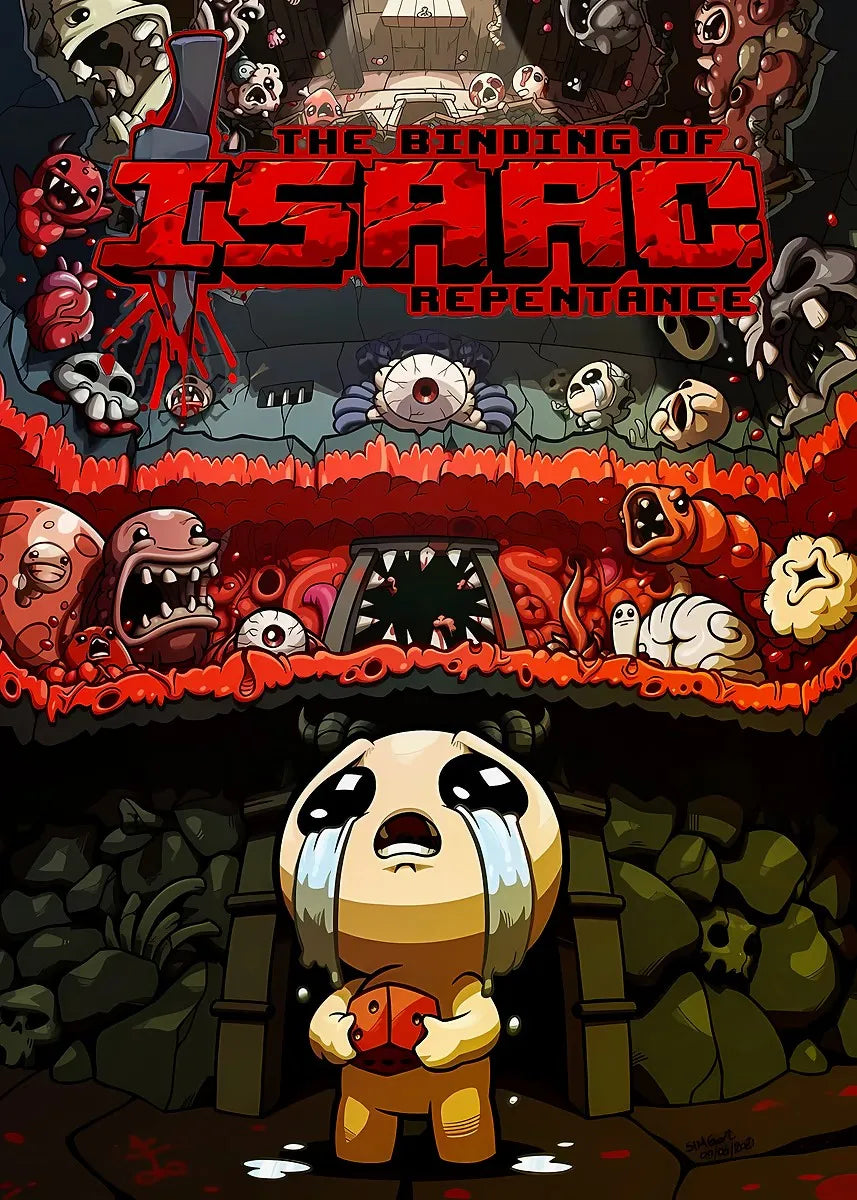 Binding of Isaac Canvas Wall Art | Roguelike Game Poster Print