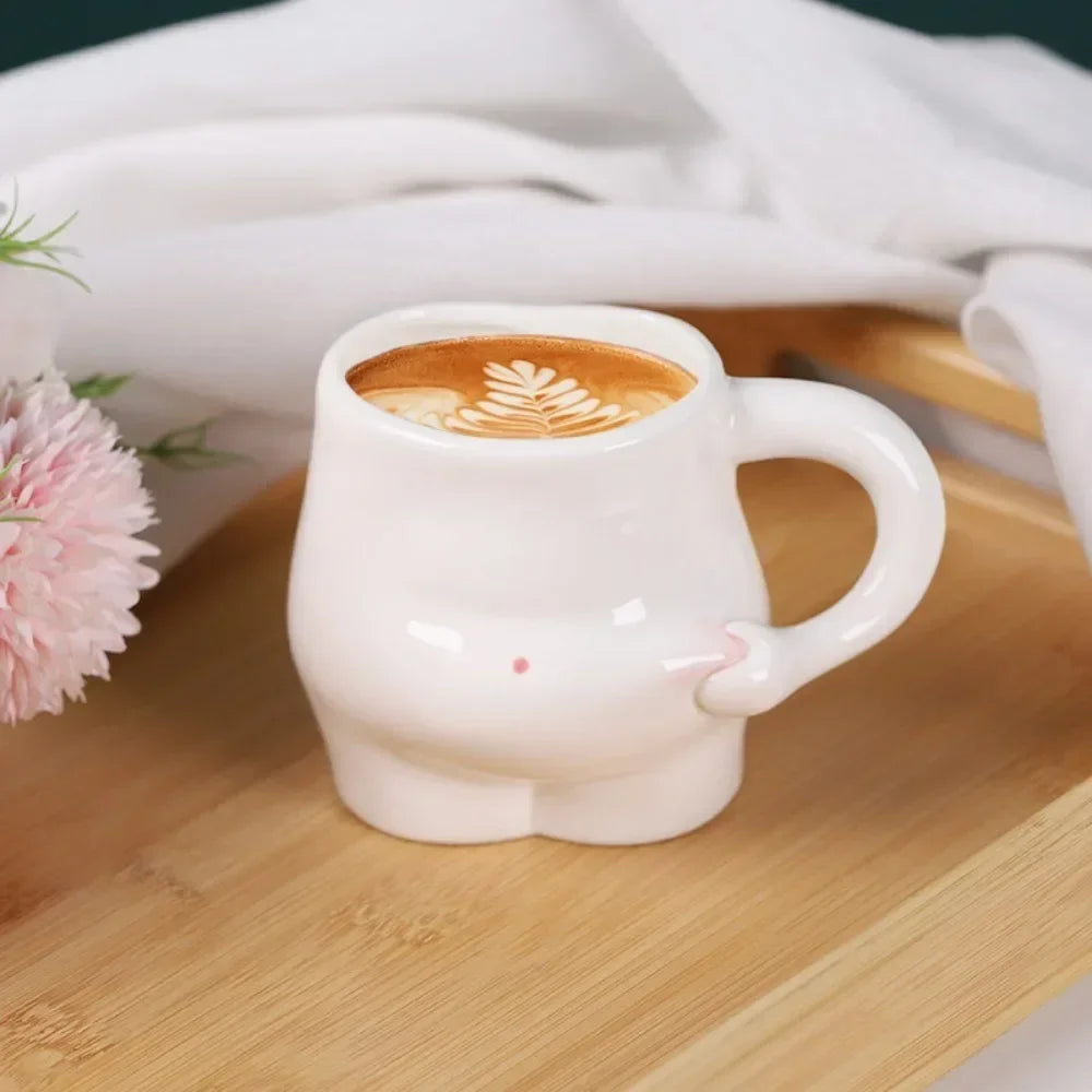 320ml High-capacity Creative Cute shape Coffee Mugs Ceramic Porcelain Funny Creativity Art Body Belly cups Home Decoration Gifts Peaceful Pleasures Health and Wellness