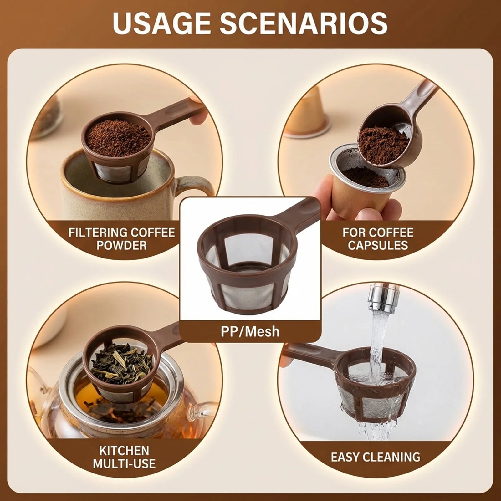 Coffee Filter Spoon Food Grade PP Material Kitchen Tool Suitable For Coffee Lovers Peaceful Pleasures Health and Wellness