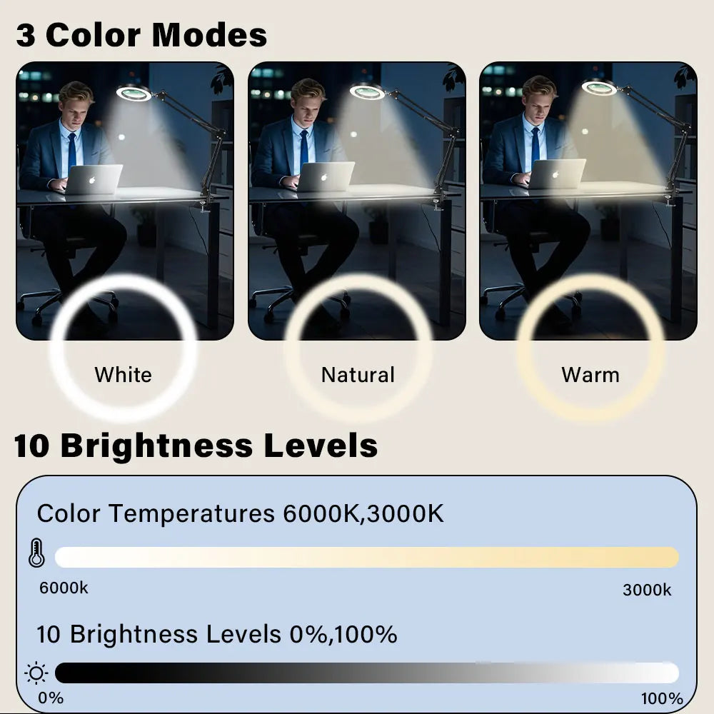 72LED 8X/10X NEW Illuminated Magnifier USB 3 Colors LED Magnifying Glass for Soldering Iron Repair/Table Lamp/Skincare Beauty Peaceful Pleasures Health and Wellness