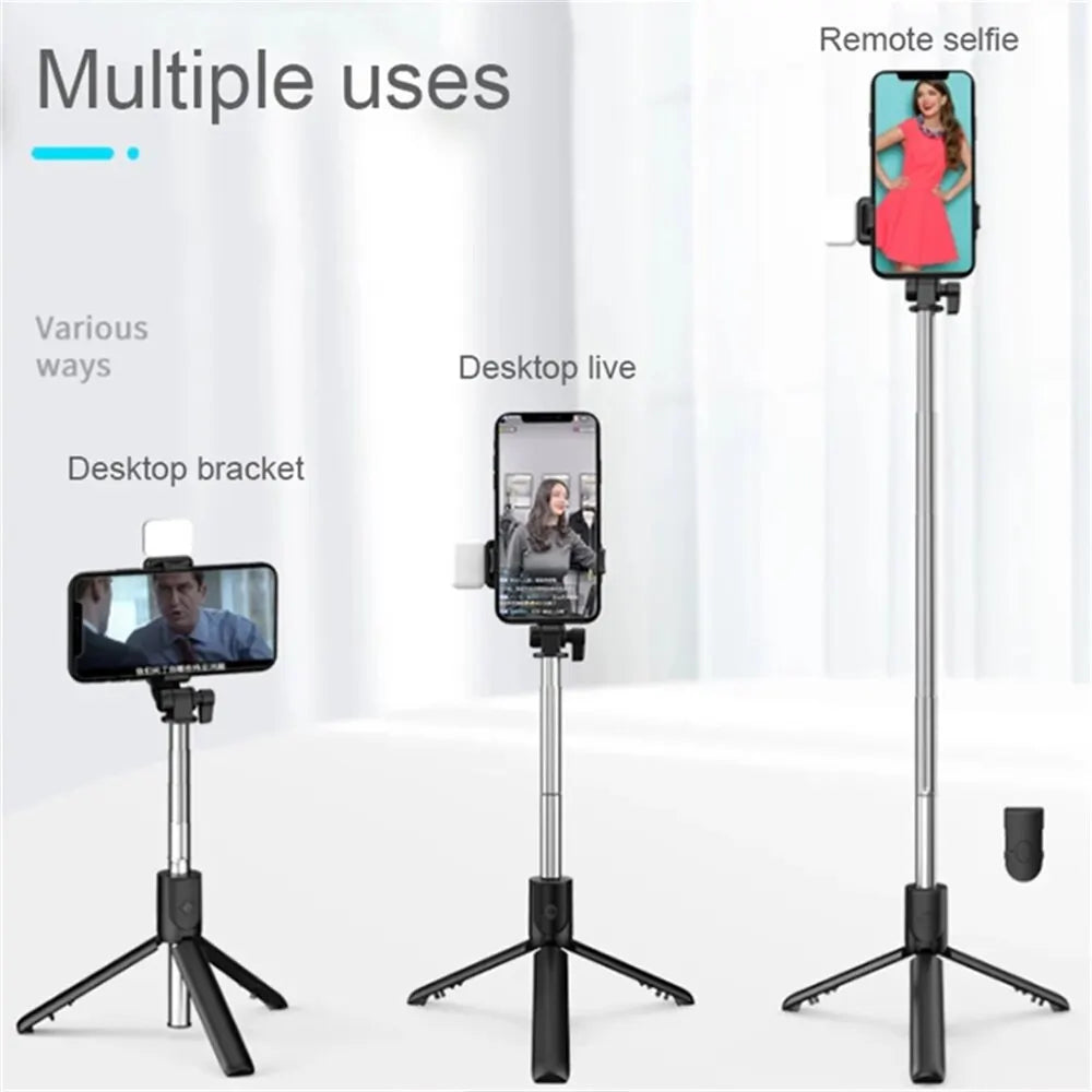 Portable Wireless Selfie Stick Tripod Stand with Light Bluetooth Remote Extendable Tripod for Mobile Phone Tiktok Live Streaming Peaceful Pleasures Health and Wellness