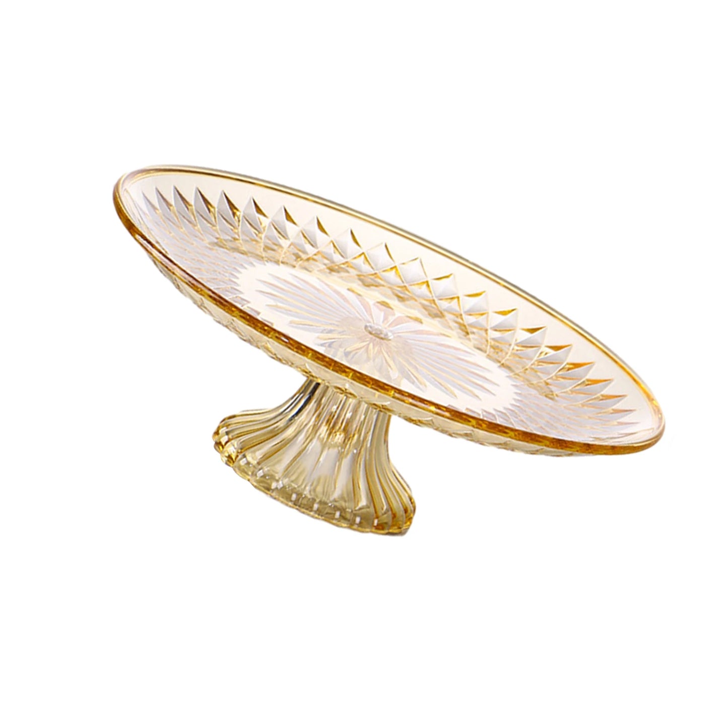 Round Cake Stand Serving Tray Shatter-proof Dessert Plate with Stand for Party Decorating Supplies Peaceful Pleasures Health and Wellness