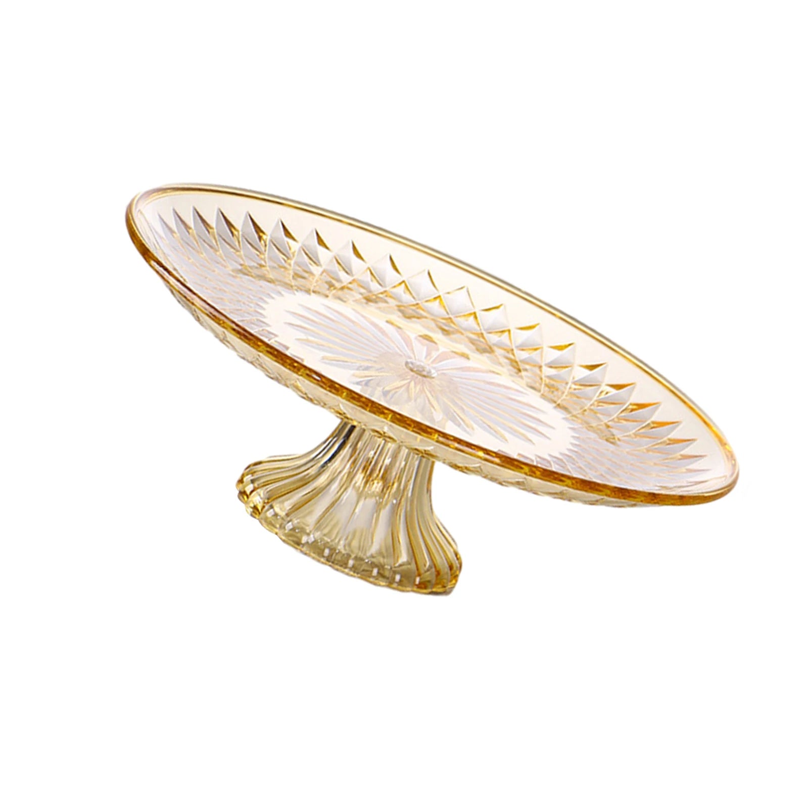Round Cake Stand Serving Tray Shatter-proof Dessert Plate with Stand for Party Decorating Supplies Peaceful Pleasures Health and Wellness