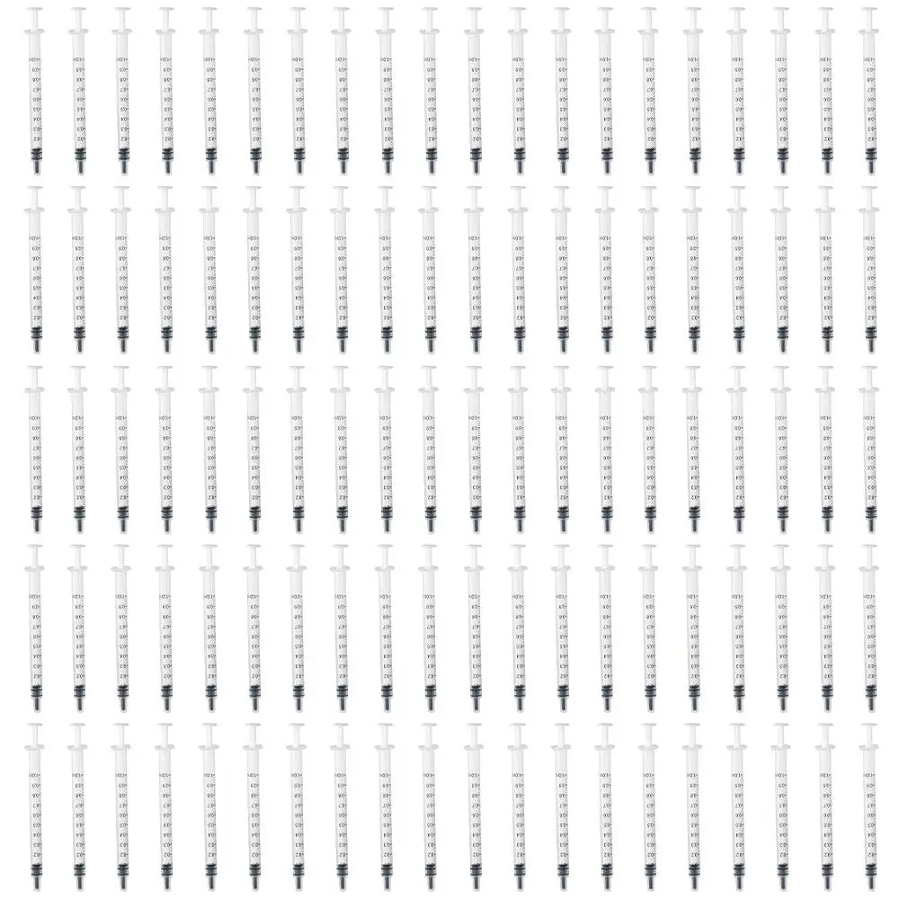100-Pack 1ml Plastic Measuring Syringes with Cap – No Needle