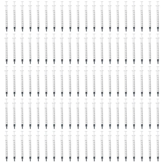 100-Pack 1ml Plastic Measuring Syringes with Cap – No Needle Measuring Syringe Set Peaceful Pleasures Health and Wellness Default Title