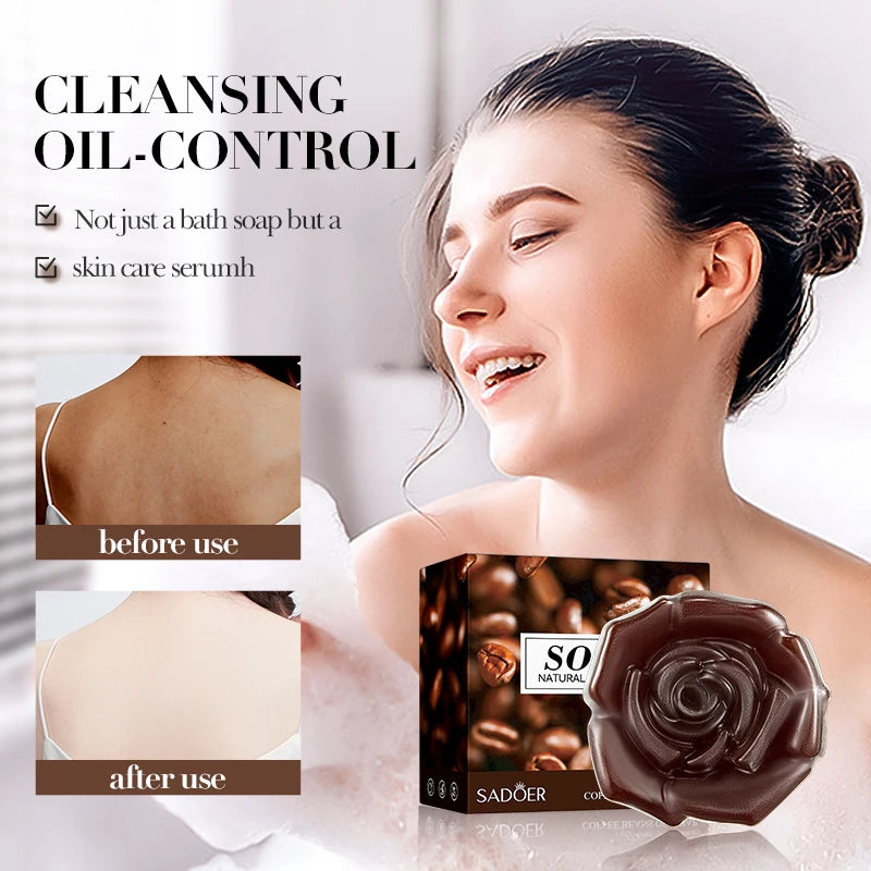 SADOER Coffee Facial Soap – Whitening, Anti-Acne & Moisturizing Facial Cleansing Soap Peaceful Pleasures Health and Wellness