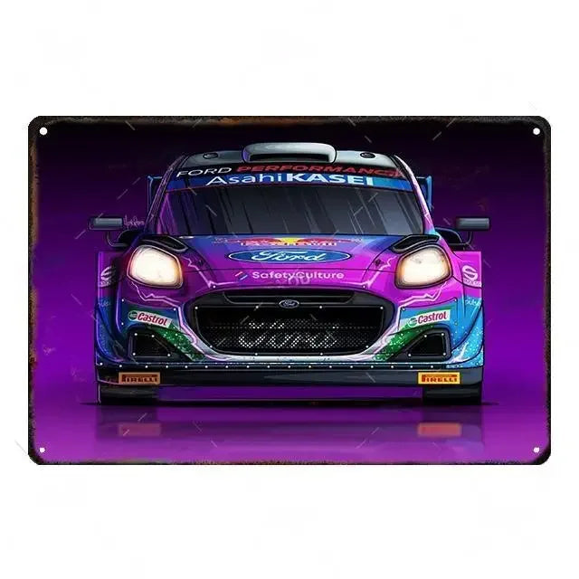 Cool Race Car Vintage Metal Poster Modern Sport Car Retro Tin Sign Auto Club Wall Decoration Plaque for Home Decor Peaceful Pleasures Health and Wellness