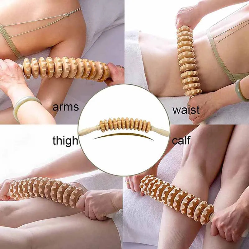 Wood Therapy Roller | Cellulite Massage & Lymphatic Drainage Tool