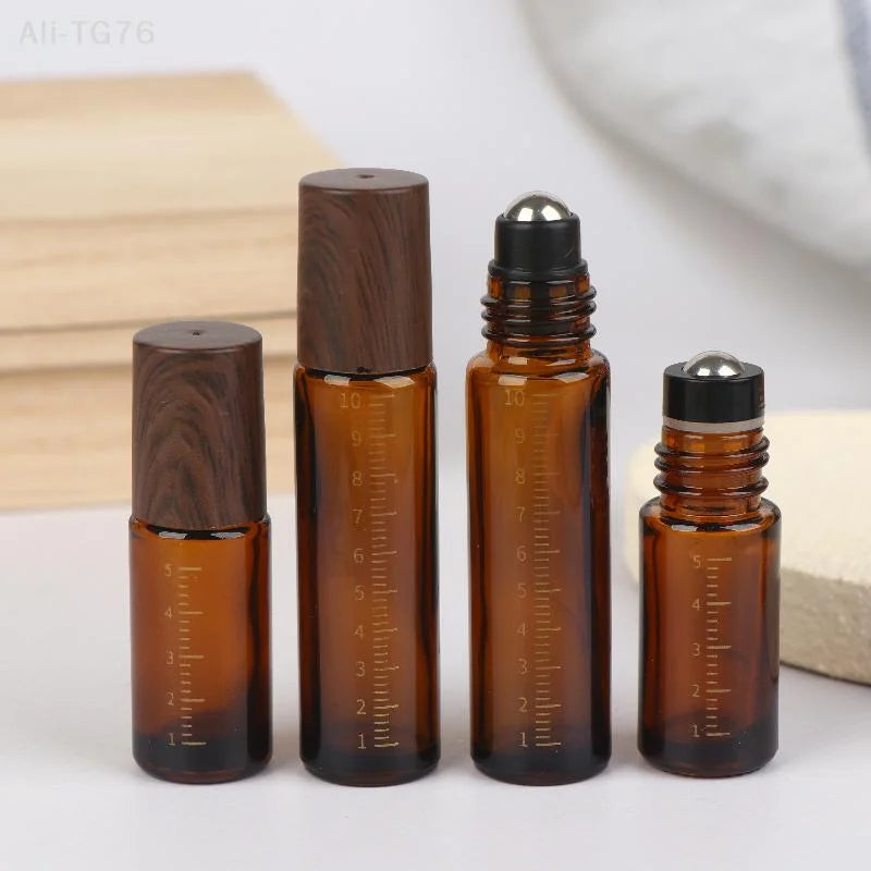 Amber Glass Roll-On Bottles 5ml 10ml | Essential Oil Roller Vials