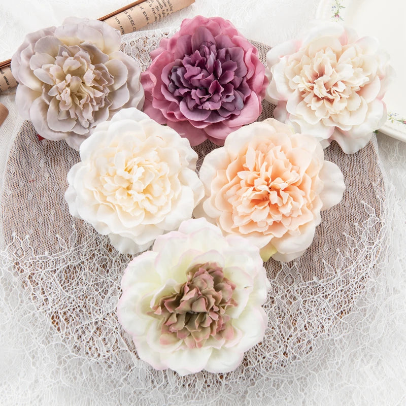 Silk Artificial Peony Dahlia Flower Heads 10cm – 5 or 10pcs