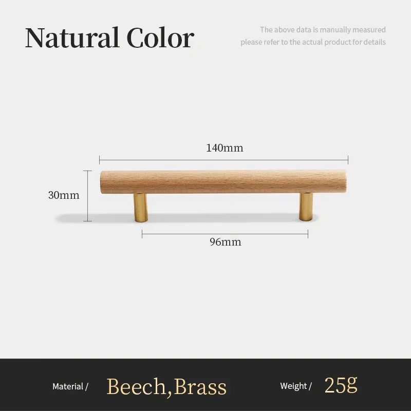 Nordic Walnut Wood Cabinet Handles & T-Bar Drawer Knobs
