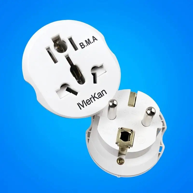 New 1Pc High Quality Universal AU US UK CN To EU KR Wall Socket EU Plug Adapter 16A 250V Travel Adapter Converter 2 Round Socket Peaceful Pleasures Health and Wellness