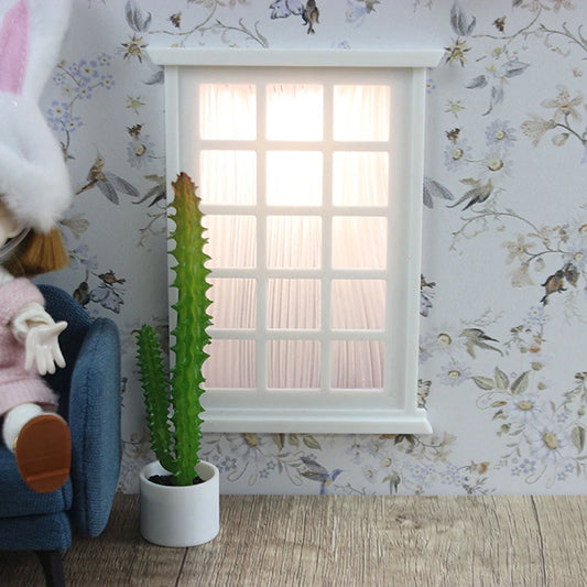 1/12 Miniature Dollhouse Window Frame – DIY Craft Decor Dollhouse Accessory Peaceful Pleasures Health and Wellness
